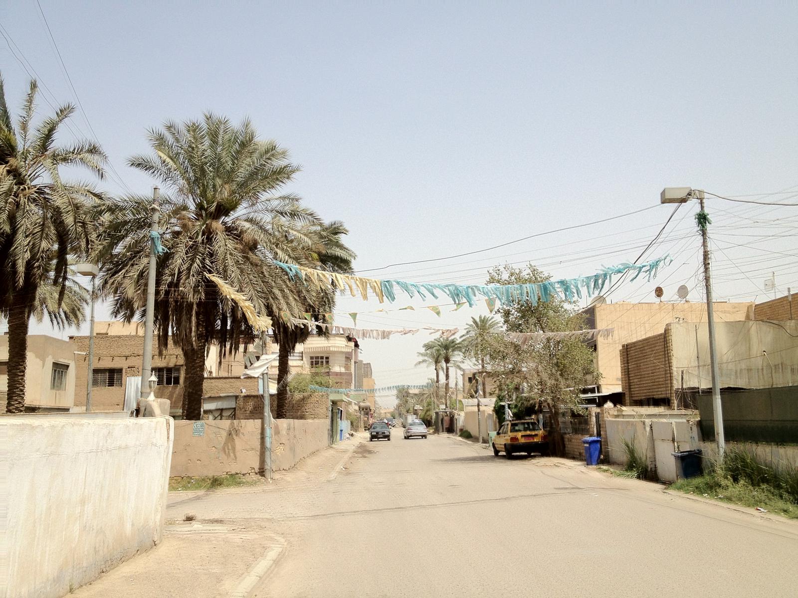 A pretty standard Baghdad street on a not dusty day.
