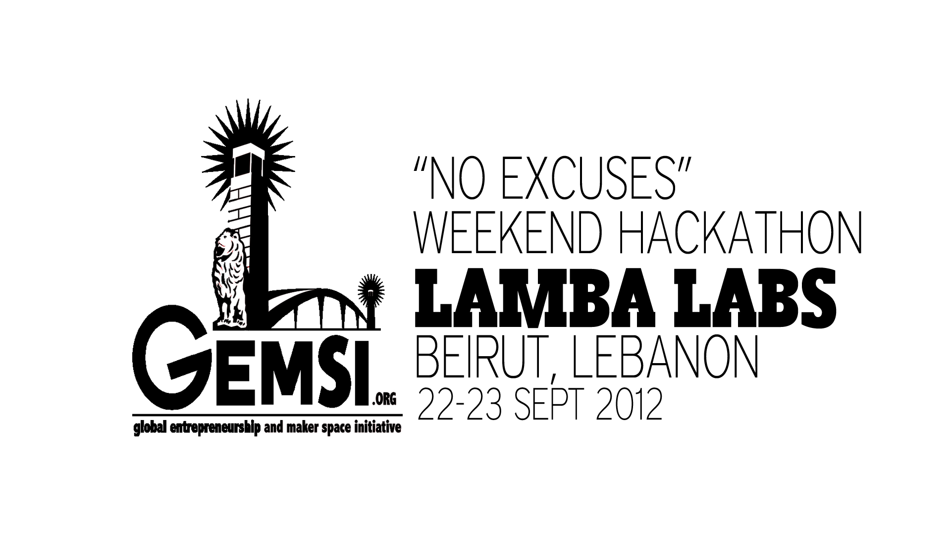 NoExcusesHackathon_Screen_Lamba Labs_Beirut_9Sept2012